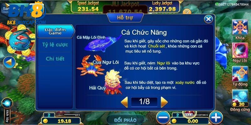 Tính năng sử dụng trong cuộc đi săn