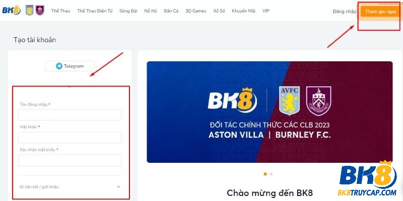 Cần tạo tài khoản để chơi
