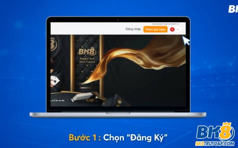 Nhấn vào mục tham gia ngay tại trang chủ chính