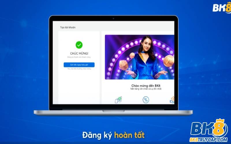Nhấn đăng ký để hoàn tất việc tạo tài khoản BK8