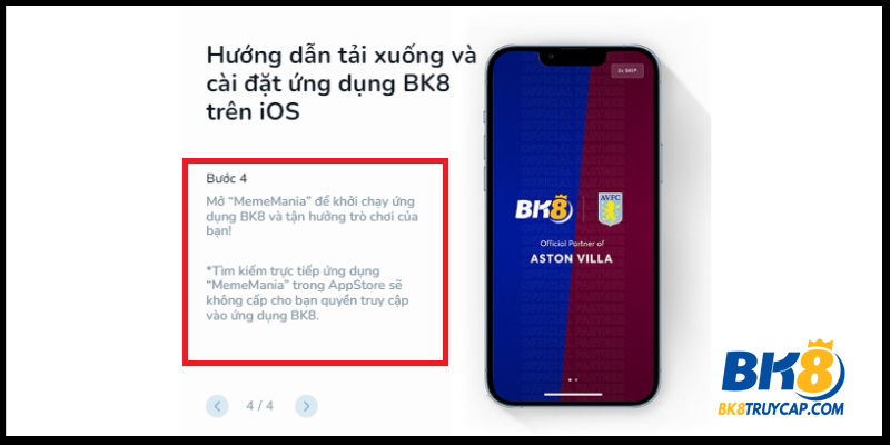 Hoàn tất tải ứng dụng BK8