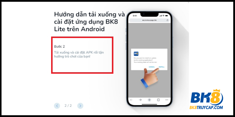 Tiến hành cài APK về máy Android